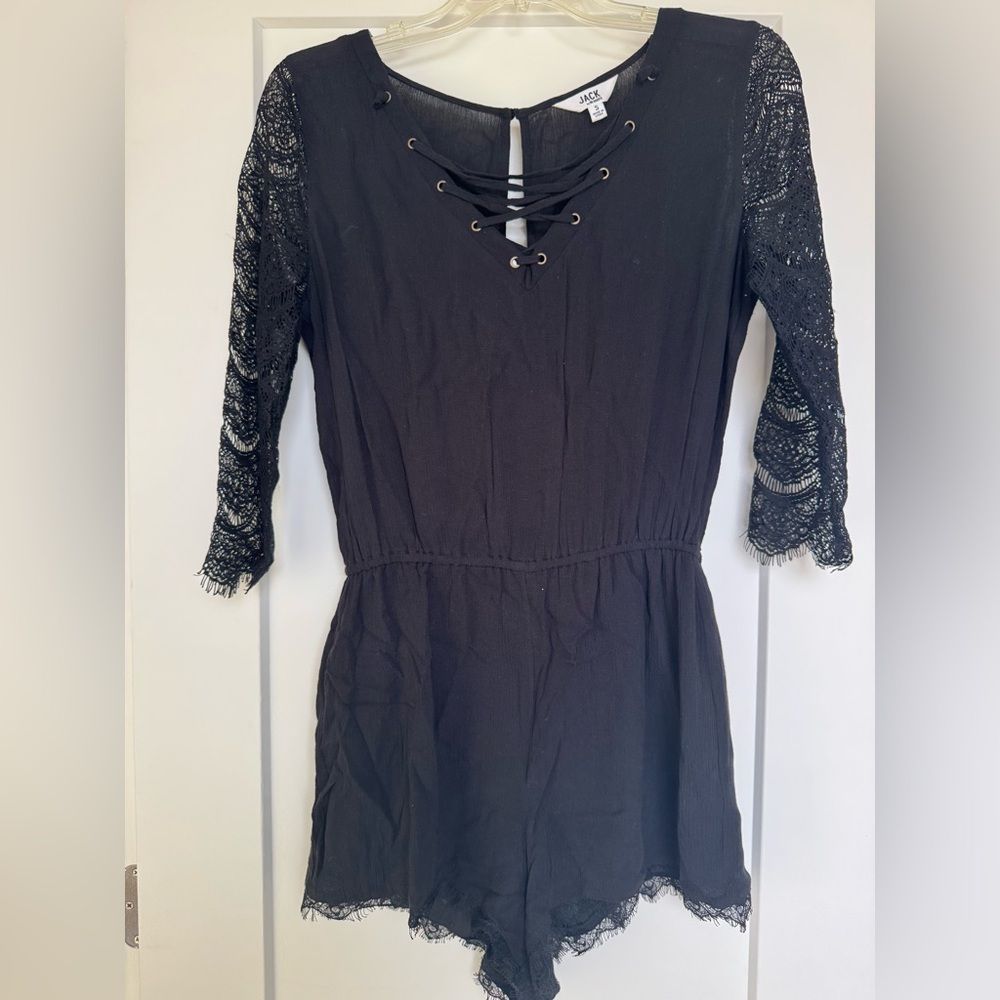Jack by BB Dakota Black Lace Romper